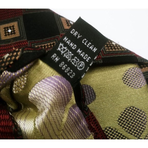 Men's Tie Roberto Villini Couture Multi-Color Geometric Diamond Print 100% Silk - Picture 11 of 12